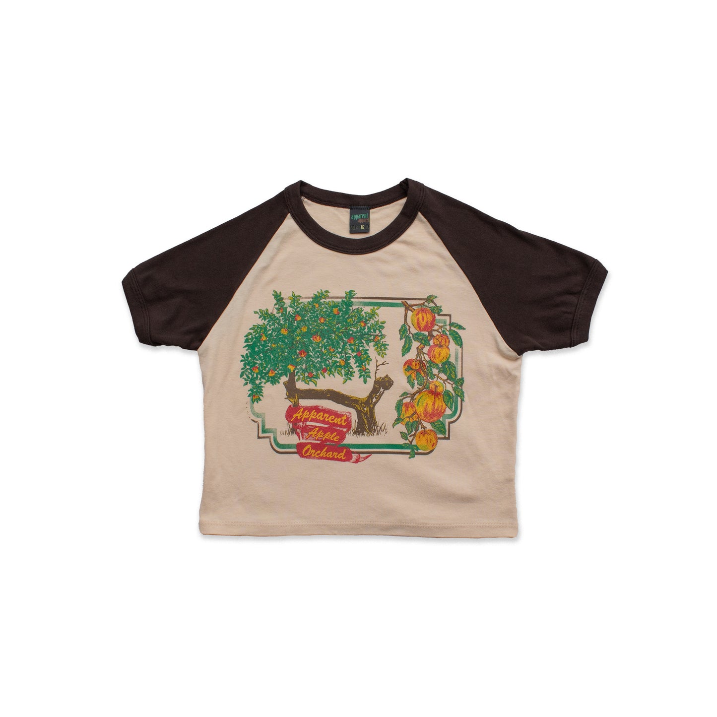 apple orchard crème brûlée raglan baby tee