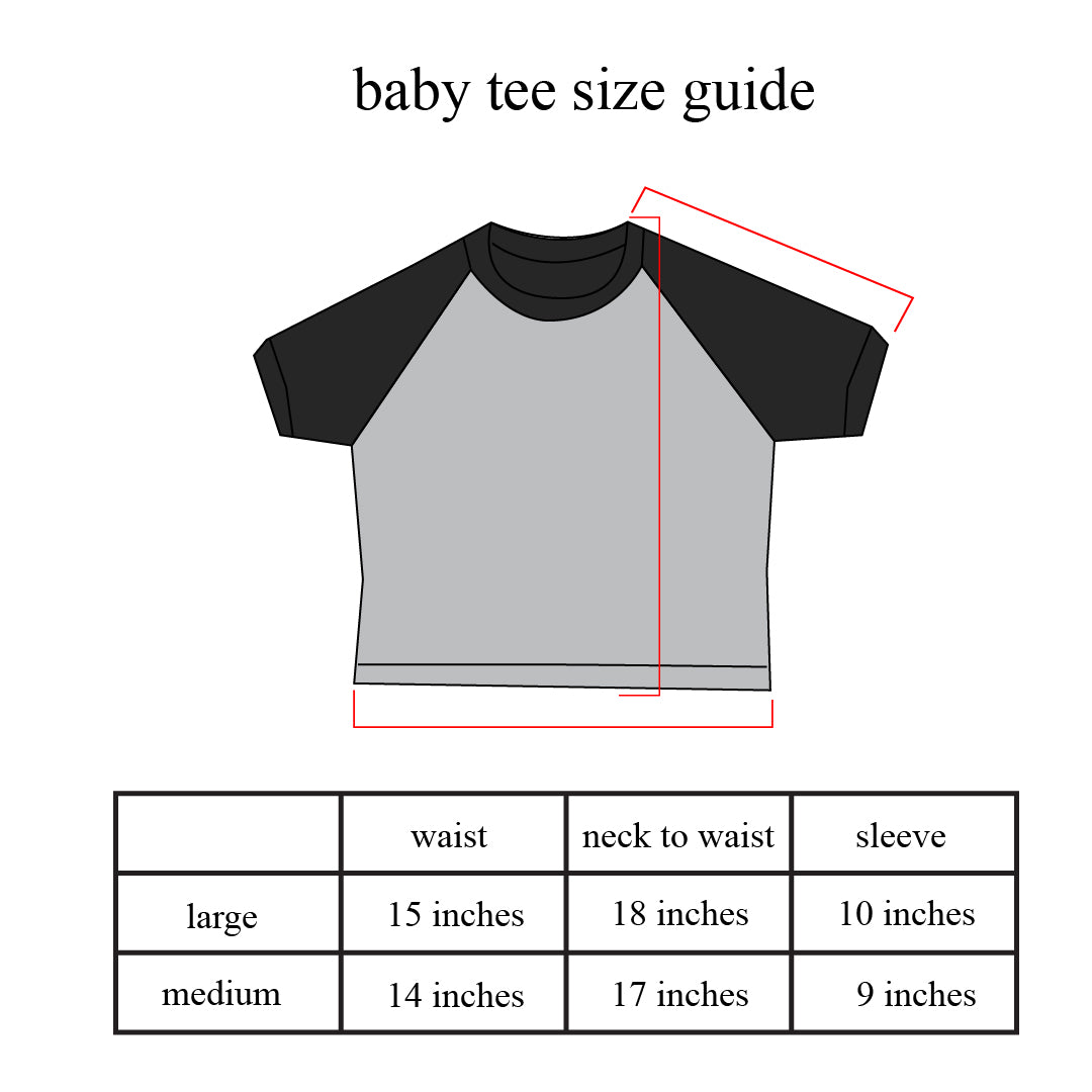 Apple: Raglan Baby Tee in Crème Brûlée