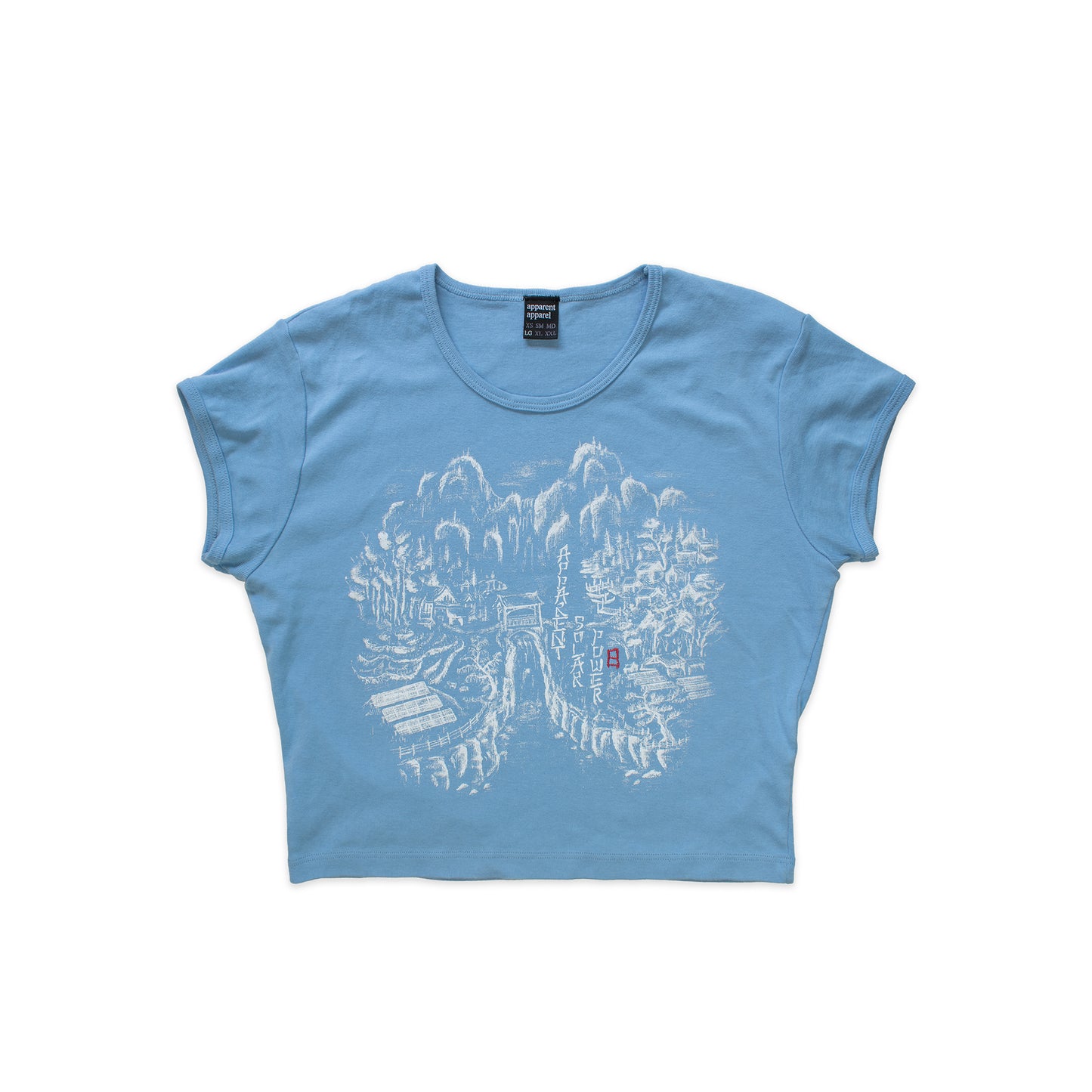 solar noon blue cap sleeve baby tee