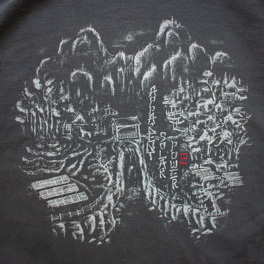 SOLAR: Faded Tee Shirt in Vintage Black