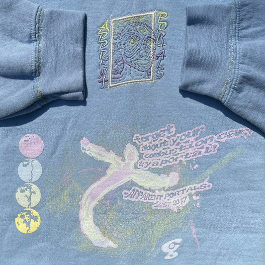 PORTALS: Ombre Crewneck in Dawn Blue