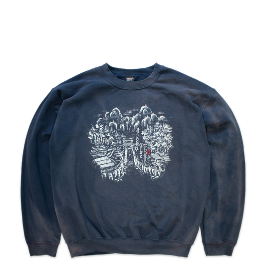 sun-faded navy crewneck