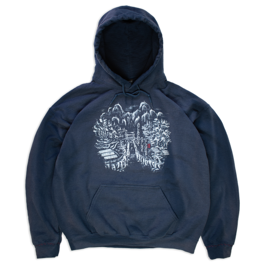 sun faded navy hoodie